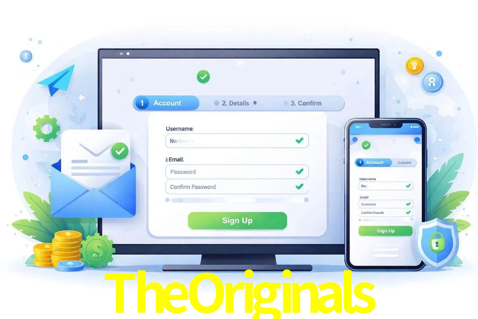 Registro de nuevo usuario y configuración de cuenta TheOriginals